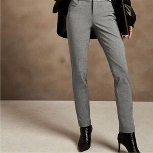 Banana Republic Houndstooth Plaid Grey/Black Ankle Pants Career Slim Fit 10